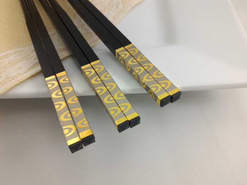 Stick for hair or sushi serving A Fancy wooden chopsticks wedding favor. Luxury Chopsticks Fancy Black
