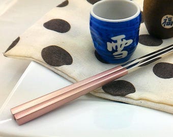 Deluxe Pink & Silver Metallic Chopsticks. Chopstick gift for girls! For wedding favor, hair accessory!