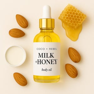 Milk + Honey Body Oil  | Milk and Honey Body Oil |Fragrance Body Oil | After Shower Bath Oil  | Massage Oil |  Nourishing Skincare