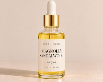 Magnolia Sandalwood Body Oil | Nourishing After Shower Bath Oil