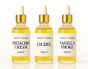 Bestseller Body Oil Trio: pistachecrème, lychee en vanillerook