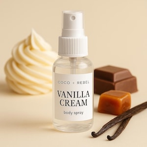 Vanilla Cream - Natural Hair Perfume & Body Mist – Soft Scent Spray – Custom Fragrance for Hair +  Skin