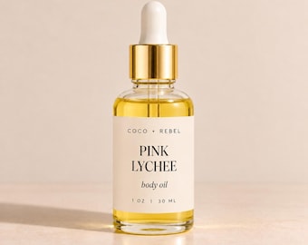 Lychee Fragrance Body Oil | Rose Petal Infused, Nourishing Skincare