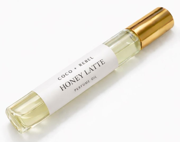 Honey Latte Perfume Oil – Vanilla Milk Honey Fragrance – Cozy Gourmand Scent – Sweet Caramel Vanilla – Roll On Perfume