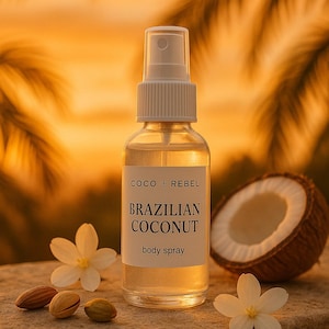 Brazilian Coconut - Natural Hair Perfume & Body Mist – Soft Scent Spray – Custom Fragrance for Hair +  Skin