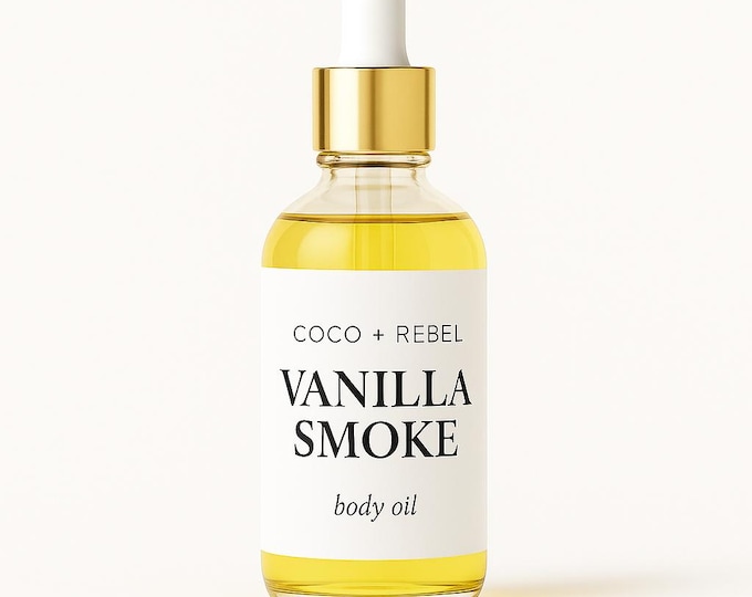Vanilla Smoke Body Oil | Botanical Skincare, Massage Oil (1oz)