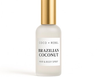 Brazilian Coconut Body Mist – Natural Hair Perfume, Soft Scent Spray