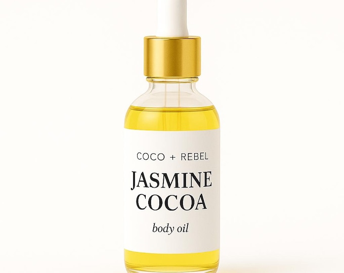 Jasmine Cocoa Body Oil: Nourishing Botanical Skincare, Aromatherapy Massage Oil