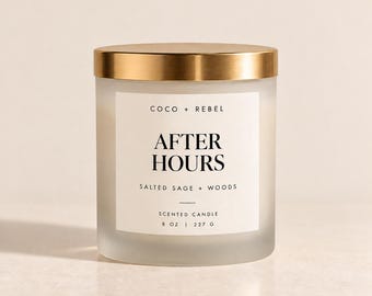 After Hours Candle – Salted Sage & Woods | Luxury Scented Candle | Woody Amber Home Fragrance | 8 oz Candle Gift
