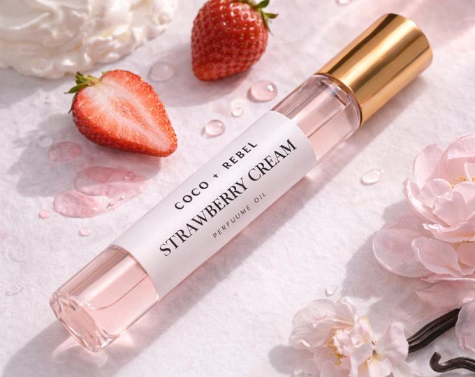 Handcrafted Strawberry Cream Perfume | Vanilla, Spun Sugar