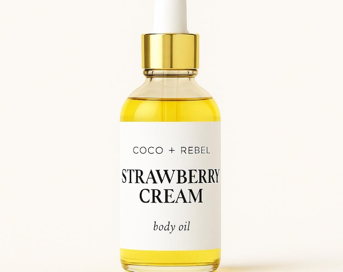 Strawberry Vanilla Cream Body Oil | Nourishing Skincare (1oz)