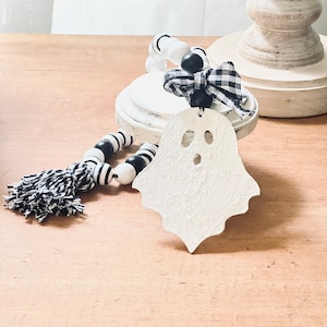 Wood Bead Garland / Halloween / Ghost / Farmhouse Beads