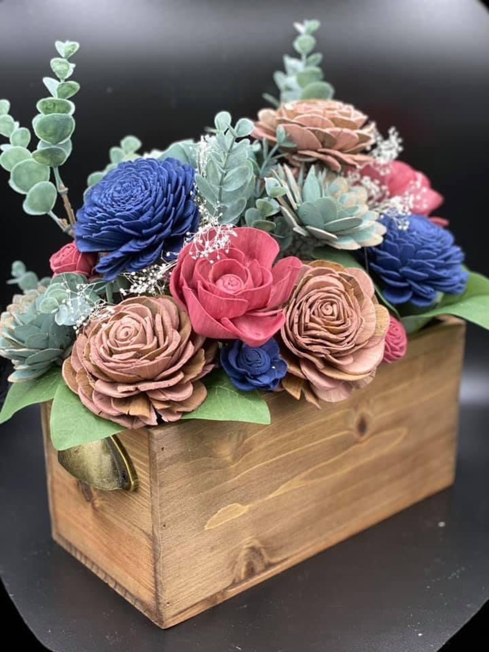 Flower arrangement wooden box Etsy
