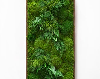 18" x 36" Artisan Moss® Real Preserved Plants in Wood Frame Plant Painting®- No Care Green Moss Wall Art. -Concept-