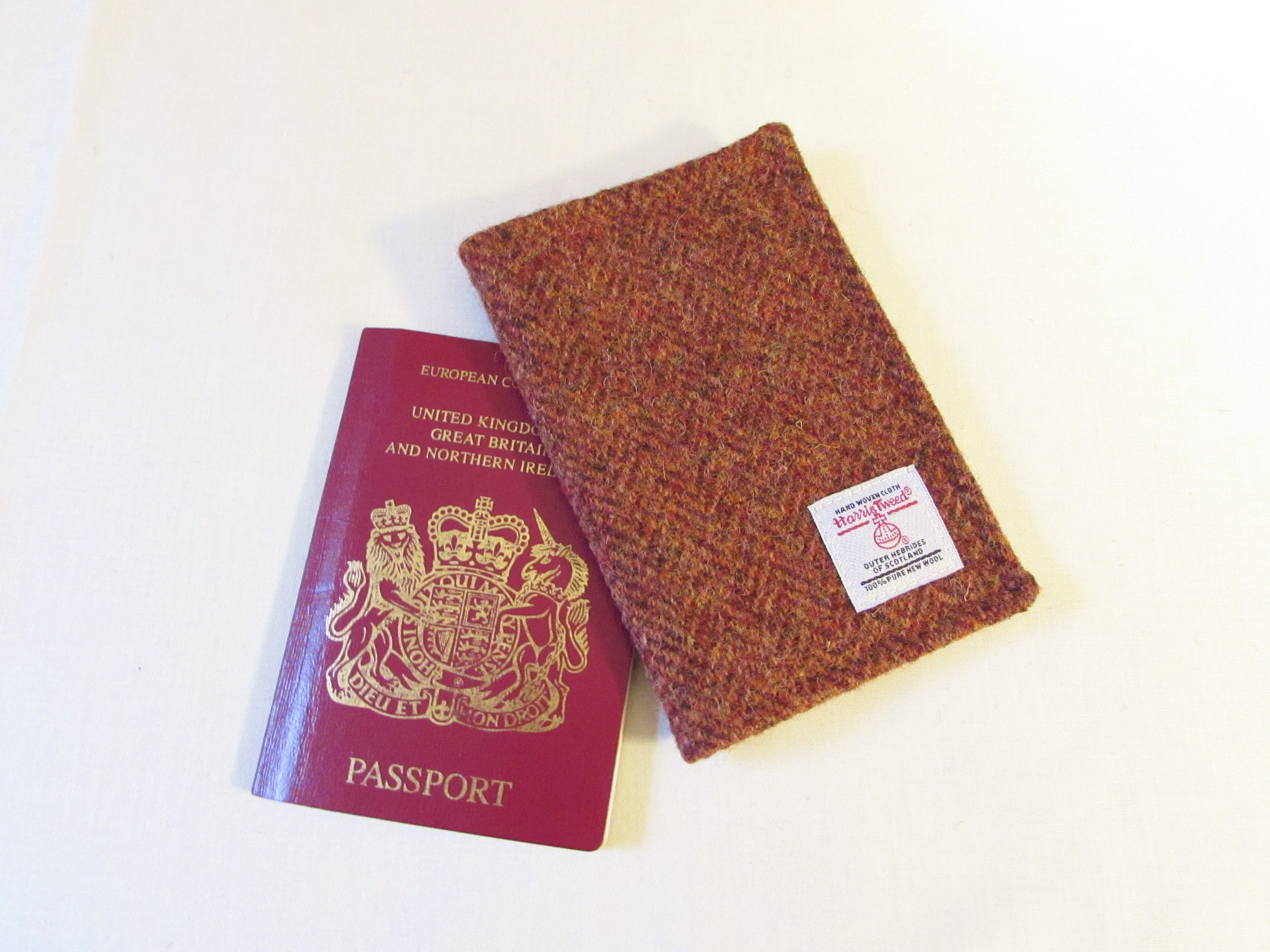 Harris Tweed passport holder passport case gift for her Bags & Purses Luggage & Travel Passport Covers gift for traveller Harris Tweed passport cover travel holder travel gift 