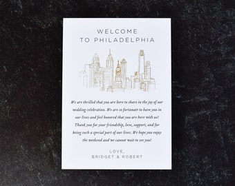 Double Sided Wedding Welcome Note with Itinerary