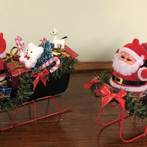 Vintage Style Christmas Decoration, Christmas Sled Decor, Santa Decorations, Santa Claus Display, Christmas Village, Christmas Display
