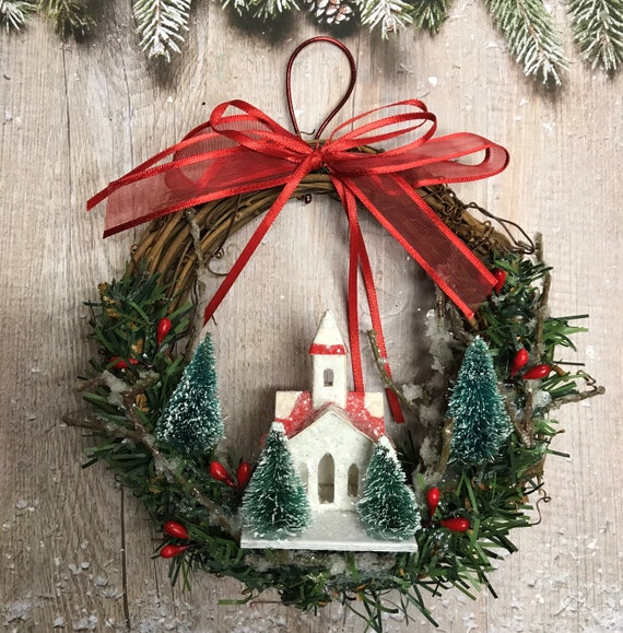 Small Christmas Wreath Religious Christmas Decoration Small Etsy