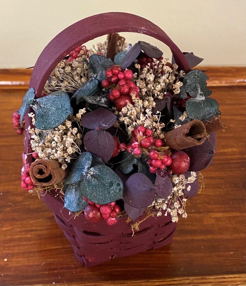 Decorative Basket Dried Flowers Small Basket Country Basket Etsy