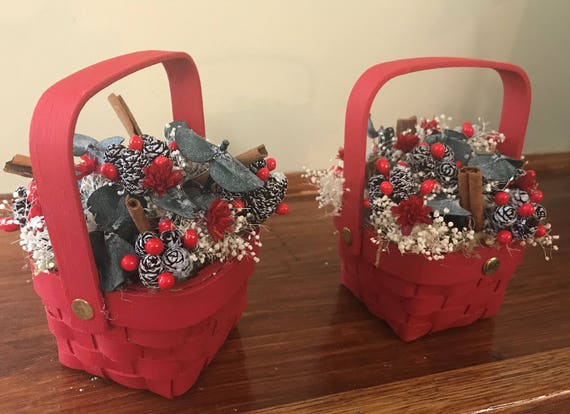 Christmas Basket Christmas Decoration Country Basket Dried Etsy