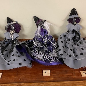 Halloween Skeletons, Skeleton Dolls, Skeleton Decor, Haunted Dollhouse Decor, Spooky Skeletons for Dollhouse, Dressed Up Skeletons