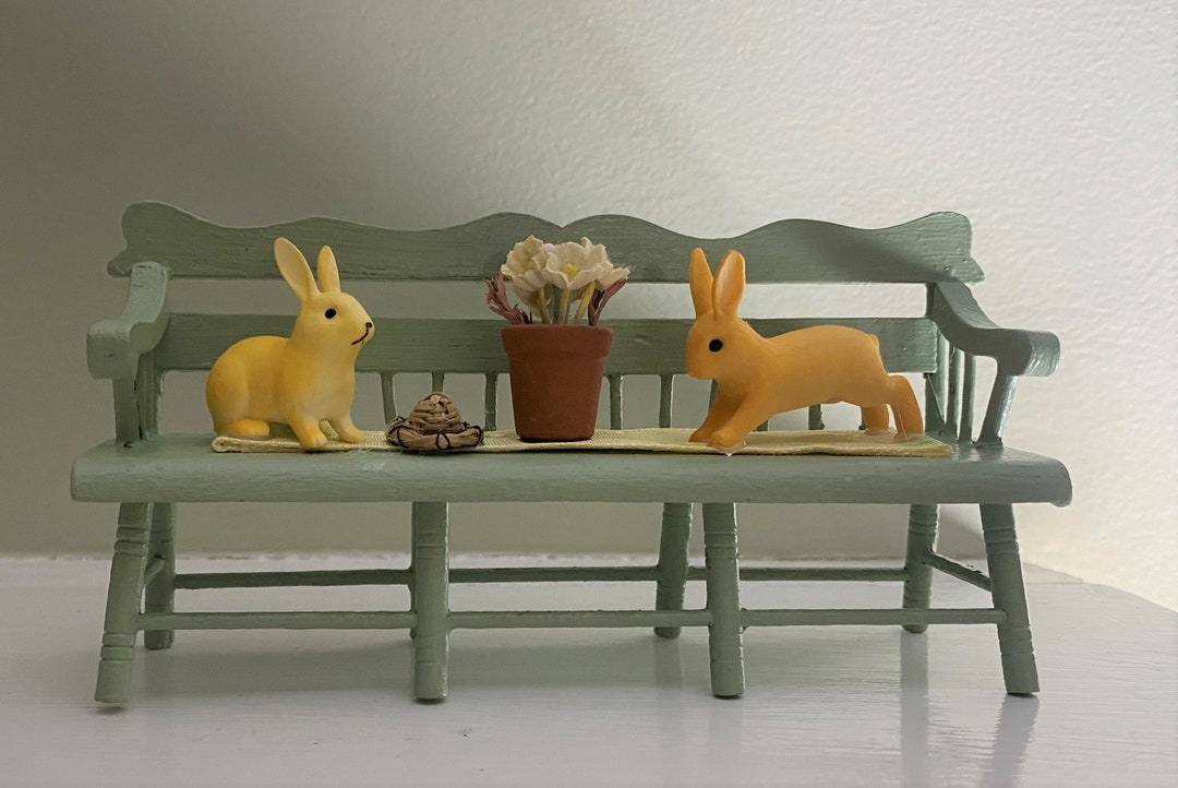112 Scale Upcycled Dollhouse Bench, Dollhouse Furniture, Dollhouse