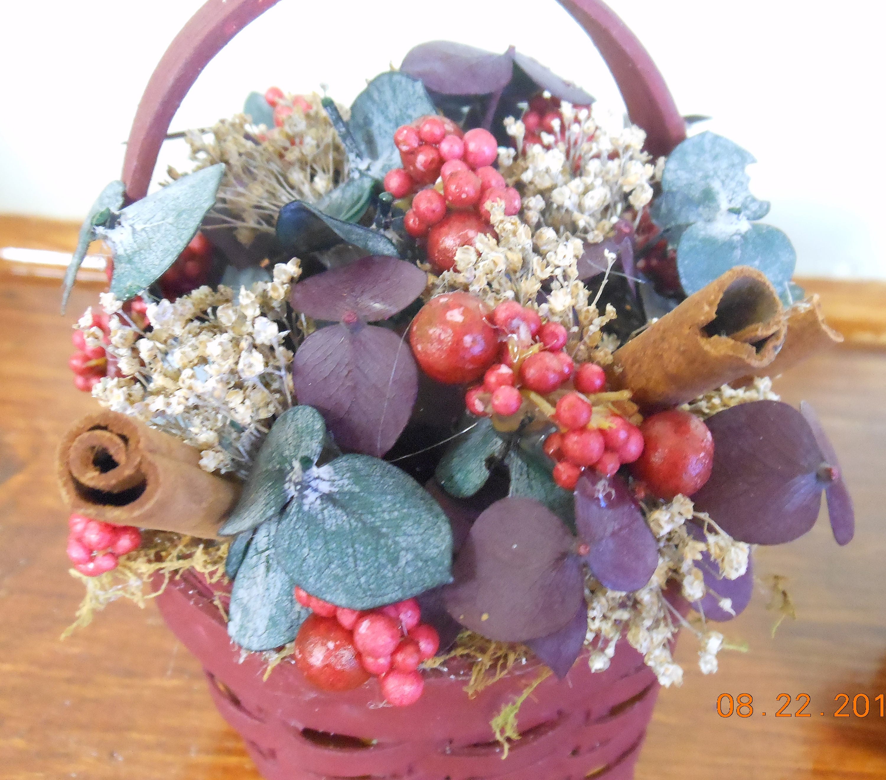 Decorative Basket Dried Flowers Small Basket Country Basket Etsy
