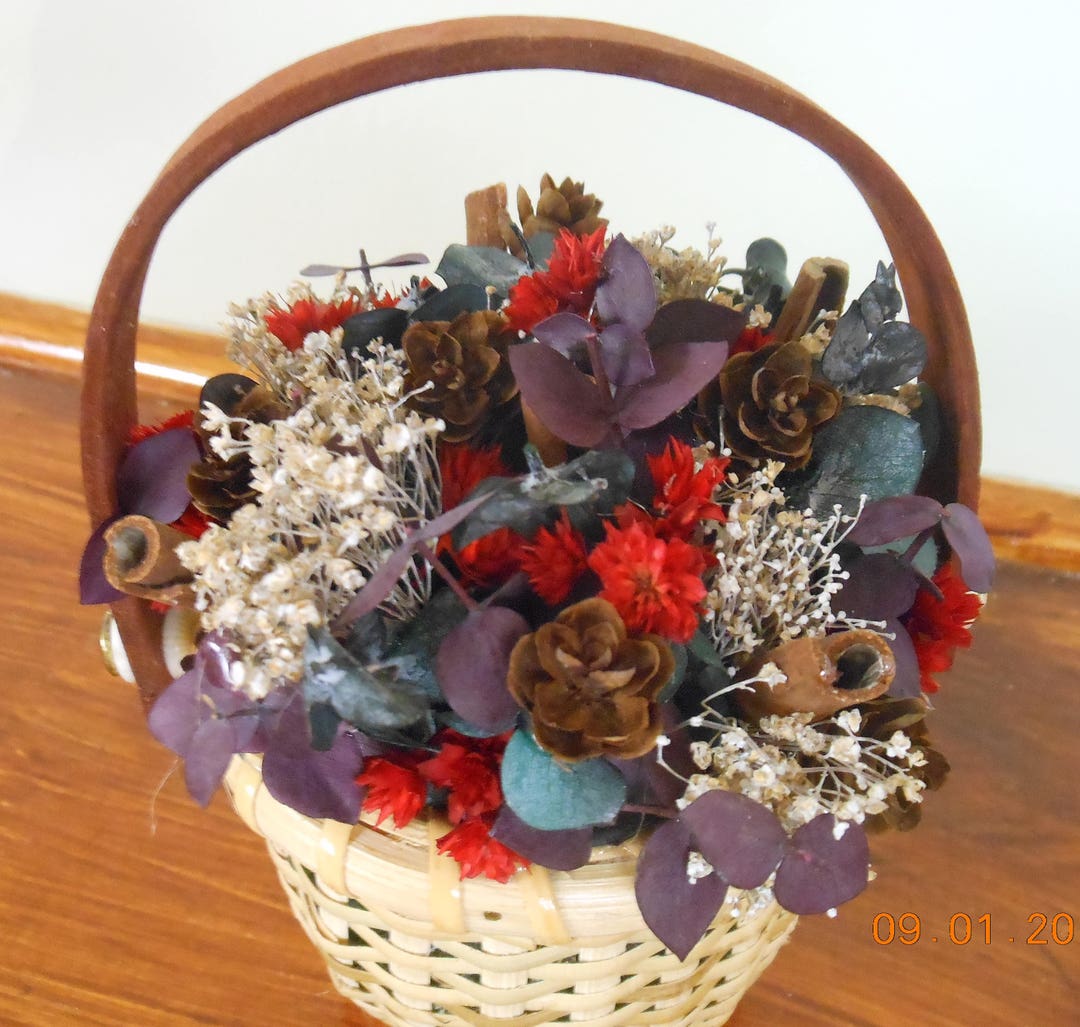Flower Basket Decorative Flower Basket Dried Flowers Farmhouse Table