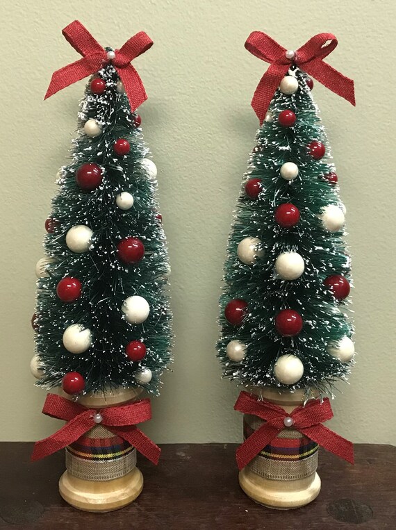 Bottle Brush Tree Christmas Decoration Holiday Decor Sisal Etsy