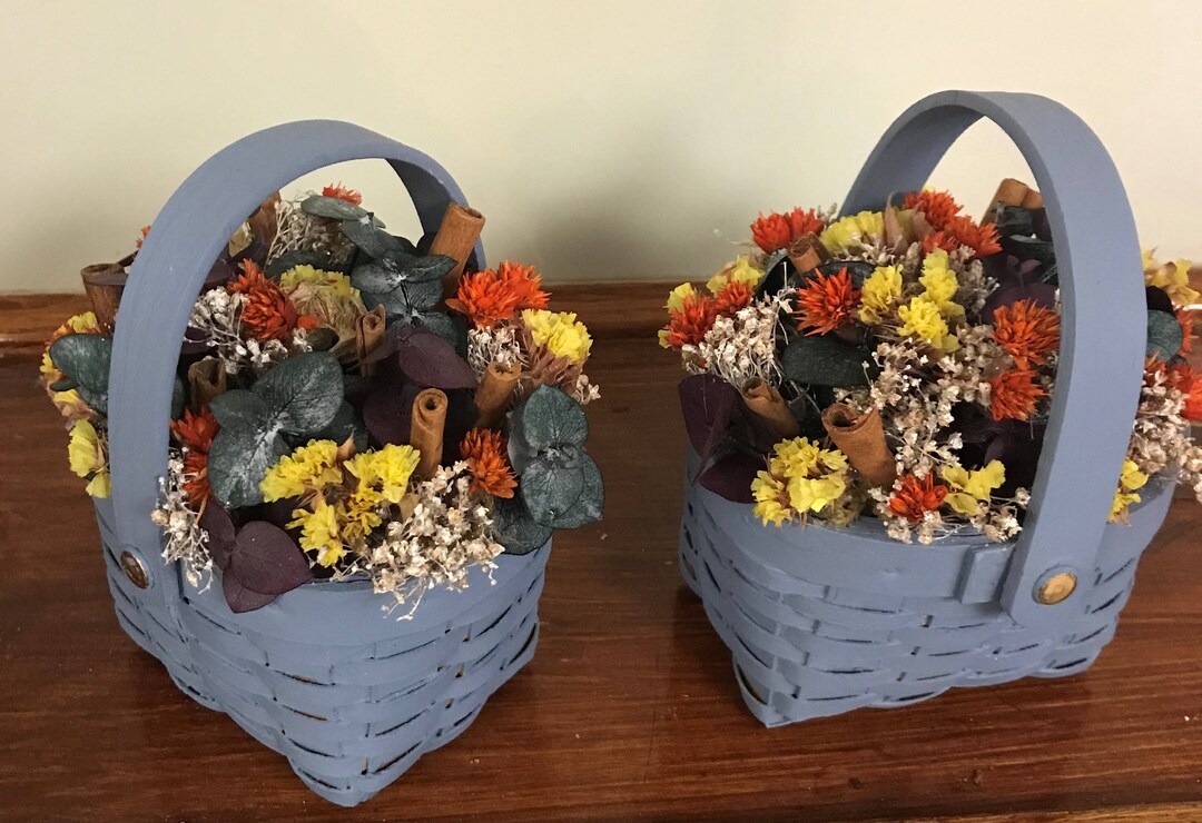 Decorative Baskets Dried Flowers Small Baskets Country Basket Etsy