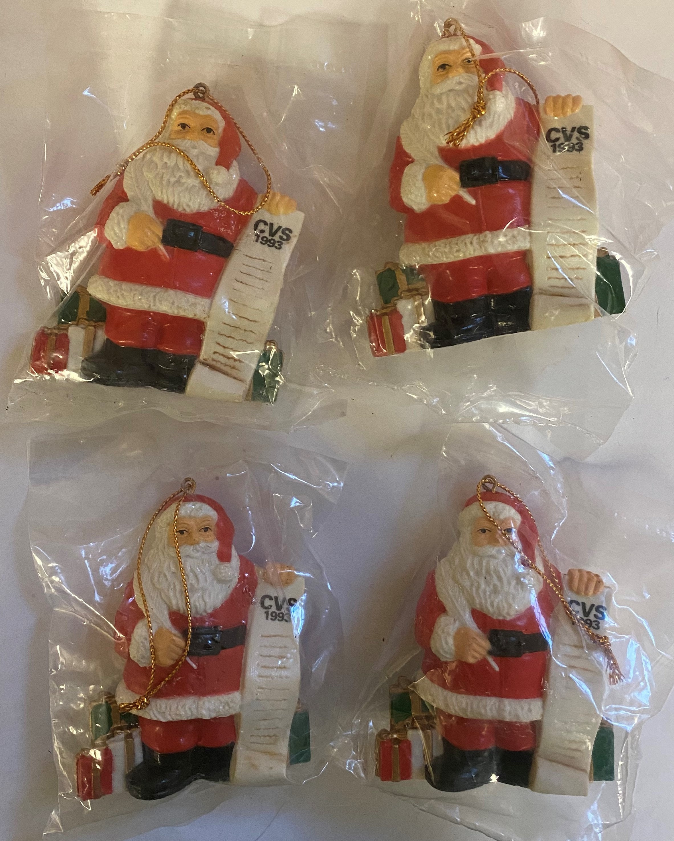 Lot of 1993 Vintage Santa Clause Ornaments From CVS Vintage - Etsy