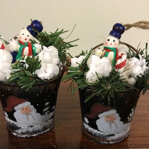 Christmas Ornaments, Rustic Christmas Ornaments, Country Christmas Ornaments, Christmas Bucket ornaments, Country Christmas Decor