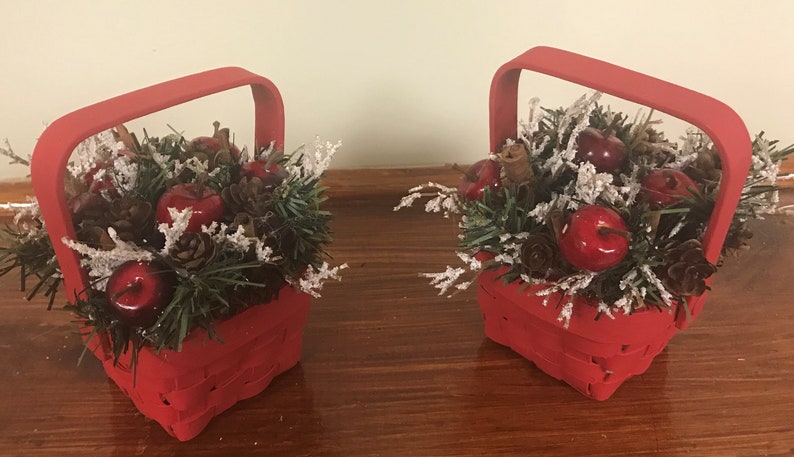 Christmas Basket Christmas Decoration Country Basket Christmas Etsy
