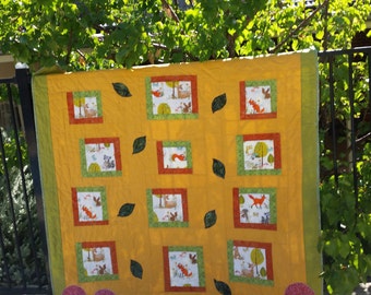 Handmade Cotbed quilt or play rug or picnic rug