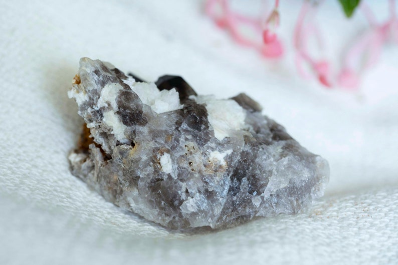 101g Black Quartz in Cleavelandite Matrix Spellwork Minerals Metaphysical Decor Arkansas Crystal Crystal Healing Raw Stone