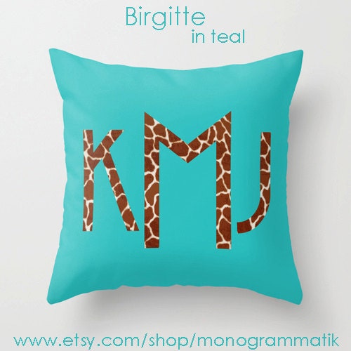 Monogram Personalized Custom Pillow Cover 16x16 Couch Art Etsy