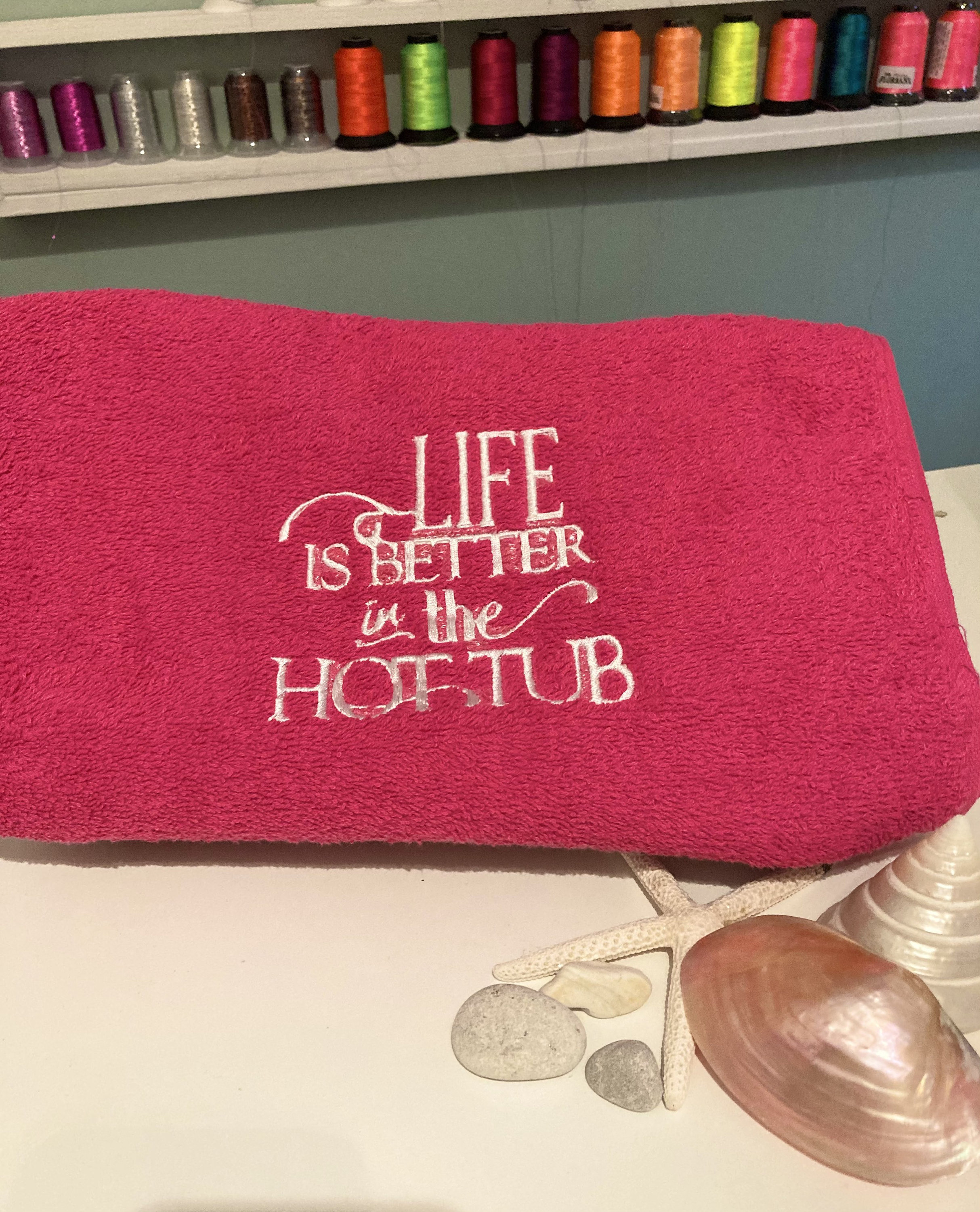 Personalised Hot tub Swimming / Hand towel / Embroidered gift Etsy