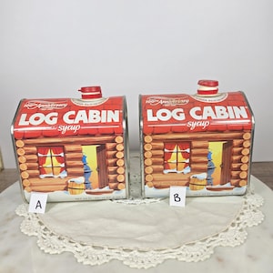 Vintage Log Cabin Syrup Tin - Etsy