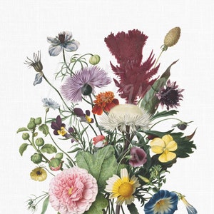 Download digitale stampa "Bouquet di fiori", download istantaneo stampabile di Flower Clipart, uso commerciale