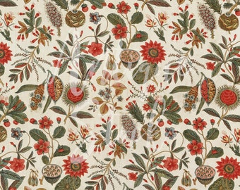Vintage Botanical Digital Paper, Floral Pattern Background JPG Image for Crafts, Decoupage, Scrapbook, Transfers, Invitations...