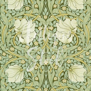 vintage Digital Paper « Pimpernel » Floral Arts & Crafts Modèle imprimable pour scrapbooking, découpage, invitations, fabrication de cartes...