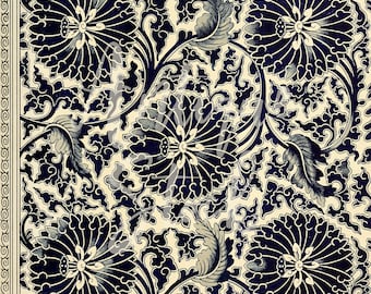 Digital Paper, Instant Download "Chinese Ornament 012" Vintage Printable Pattern for Decoupage, Crafts, Invitations...