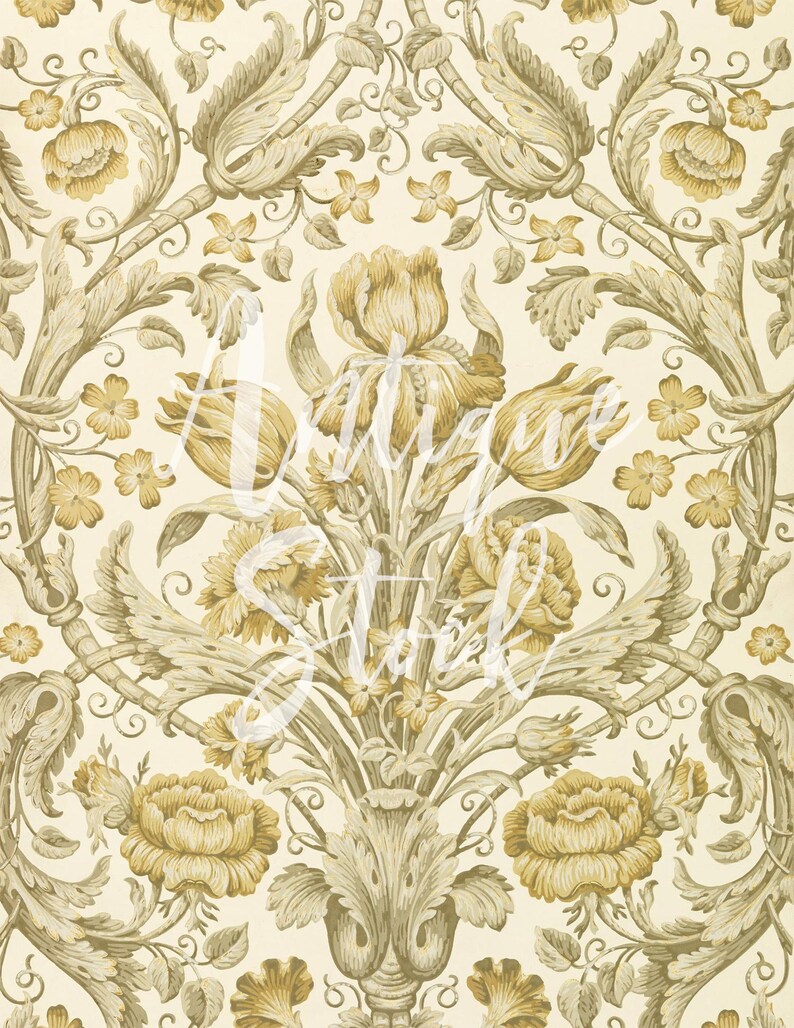 Antique Floral Digital Paper, Digital Download Vintage Image for ...