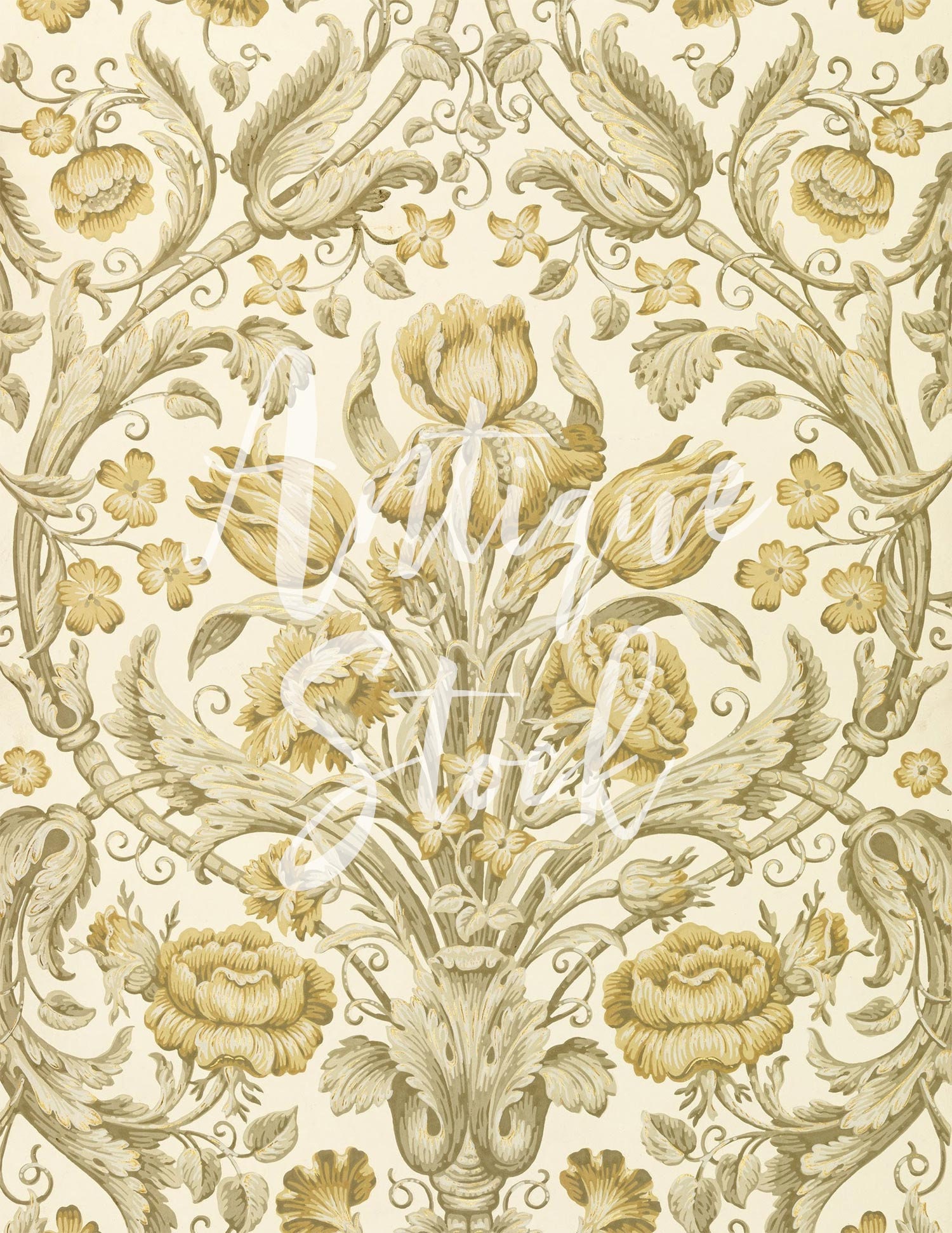 Antique Floral Digital Paper, Digital Download Vintage Image for ...