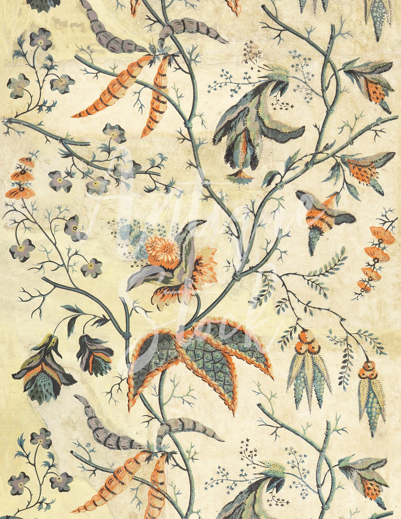 Digital Download Printable, Digital Paper Vintage Floral Pattern for ...