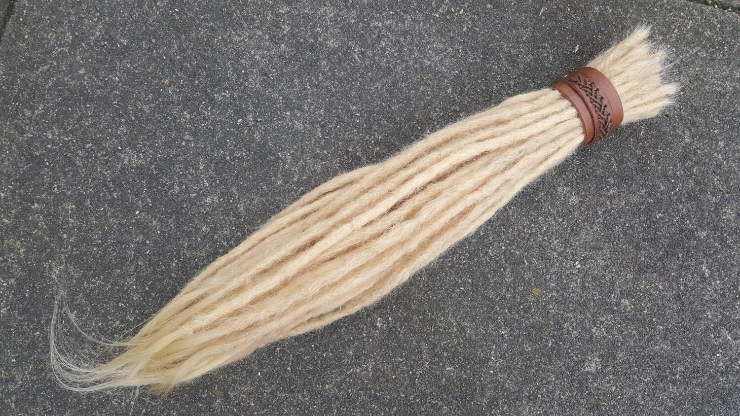 10 Blonde Human Hair Dreadlock Extensions 20 22 Inch Long Etsy