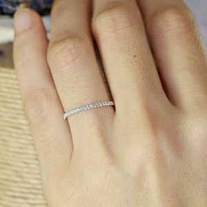 Platinum Thin Band Diamond Half Eternity Ring