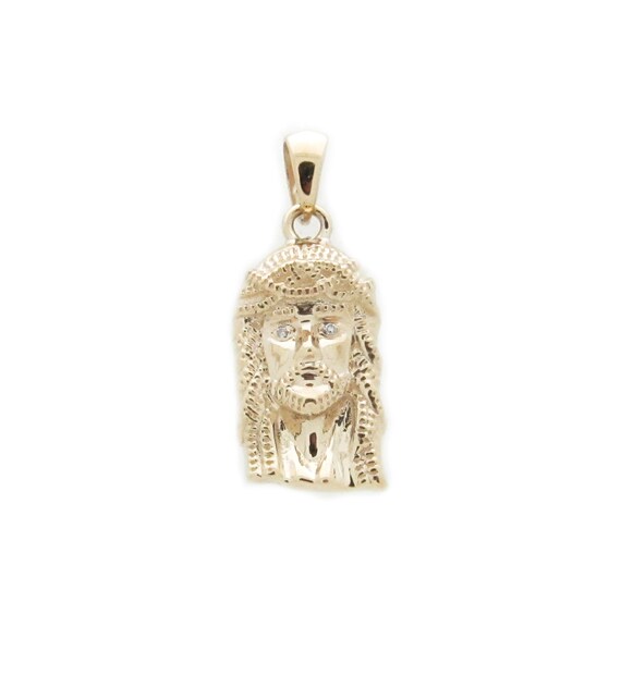 Micro Jesus Pendant 14K Yellow Gold 