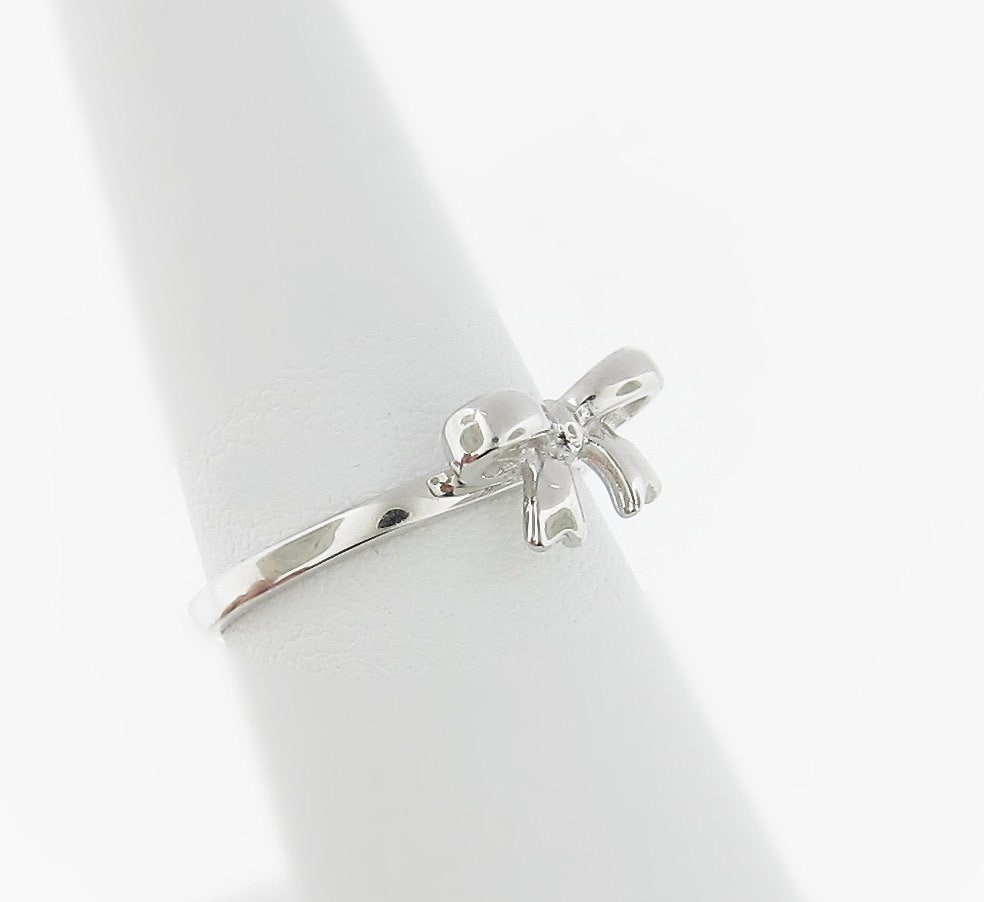 14k Solid Gold Ribbon Bow Ring. Cute Bow Ring. Etsy
