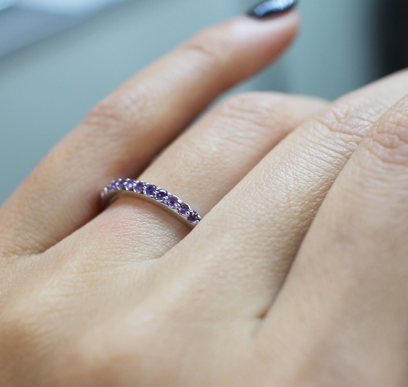 Dainty Jewelry Christmas Gift Birthstone 14k solid gold Natural Purple Amethyst Ring